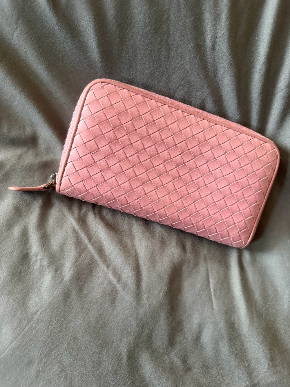 Bottega Veneta Purple Intrecciato Zip Wallet